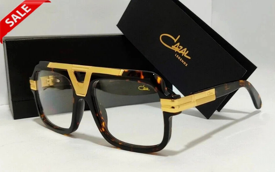 Cazal Sunglasses Tortoise & Gold Frame Clear Lens Men