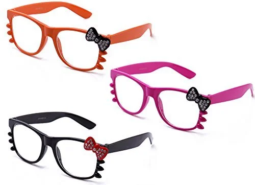 Hello Kitty Women Ladies Sunglasses Clear Lens Eye Glasses Rhinestone UV 100% 2